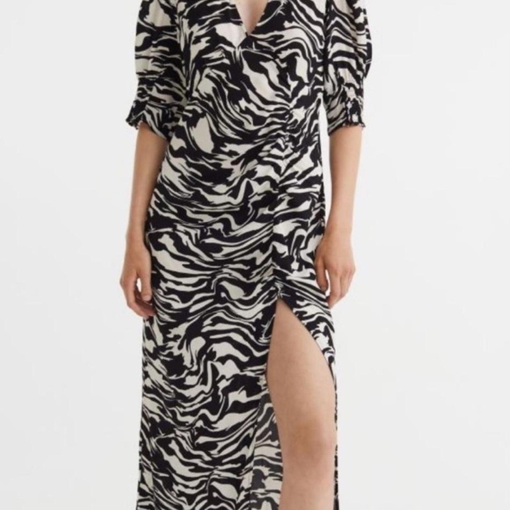 NWOT H&M XL zebra print Black and White Dress